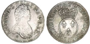 Louis XV - Ecu Vertugadin 1716 N (Montpellier)
