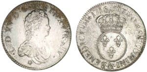 Louis XV - Ecu Vertugadin 1716 & (Aix)