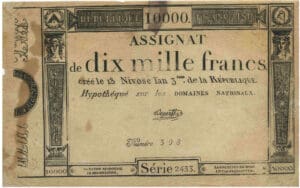 Assignat de 10000 francs - Emission du 18 nivôse an III (7 jan. 1795) Assignat de 10000 francs - Emission du 18 nivôse an III (7 jan. 1795)