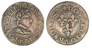 Louis XIII - Double tournois juvénile 1620 R (Villeneuve)