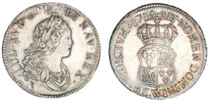 Louis XV - Demi-écu de France et de Navarre 1719 W (Lille)