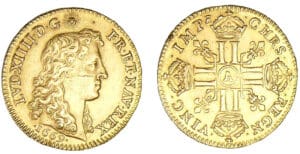 Louis XIV - Louis d'or buste juvénile tête nue 1669 A (Paris) Louis XIV - Louis d'or buste juvénile tête nue 1669 A (Paris)