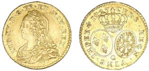 Louis XV - Demi louis d'or aux lunettes 1727 G (Poitiers)