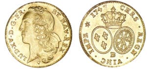 Louis XV - Double louis d'or au bandeau 1747 BB (Strasbourg)