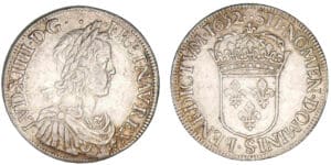 Louis XIV - Ecu à la mèche longue 1652 S (Troyes) Louis XIV - Ecu à la mèche longue 1652 S (Troyes)