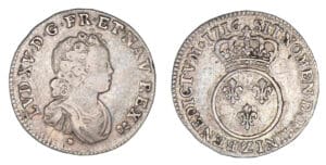Louis XV - Dixième d'écu Vertugadin 1716 Z (Grenoble)