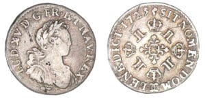 Louis XV - Seizième d'écu aux 8 L 1725 CC (Besançon)