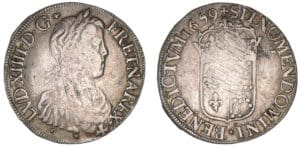 Louis XIV - Ecu de Navarre à la mèche longue 1659 (Saint-Palais) Louis XIV - Ecu de Navarre à la mèche longue 1659 (Saint-Palais)