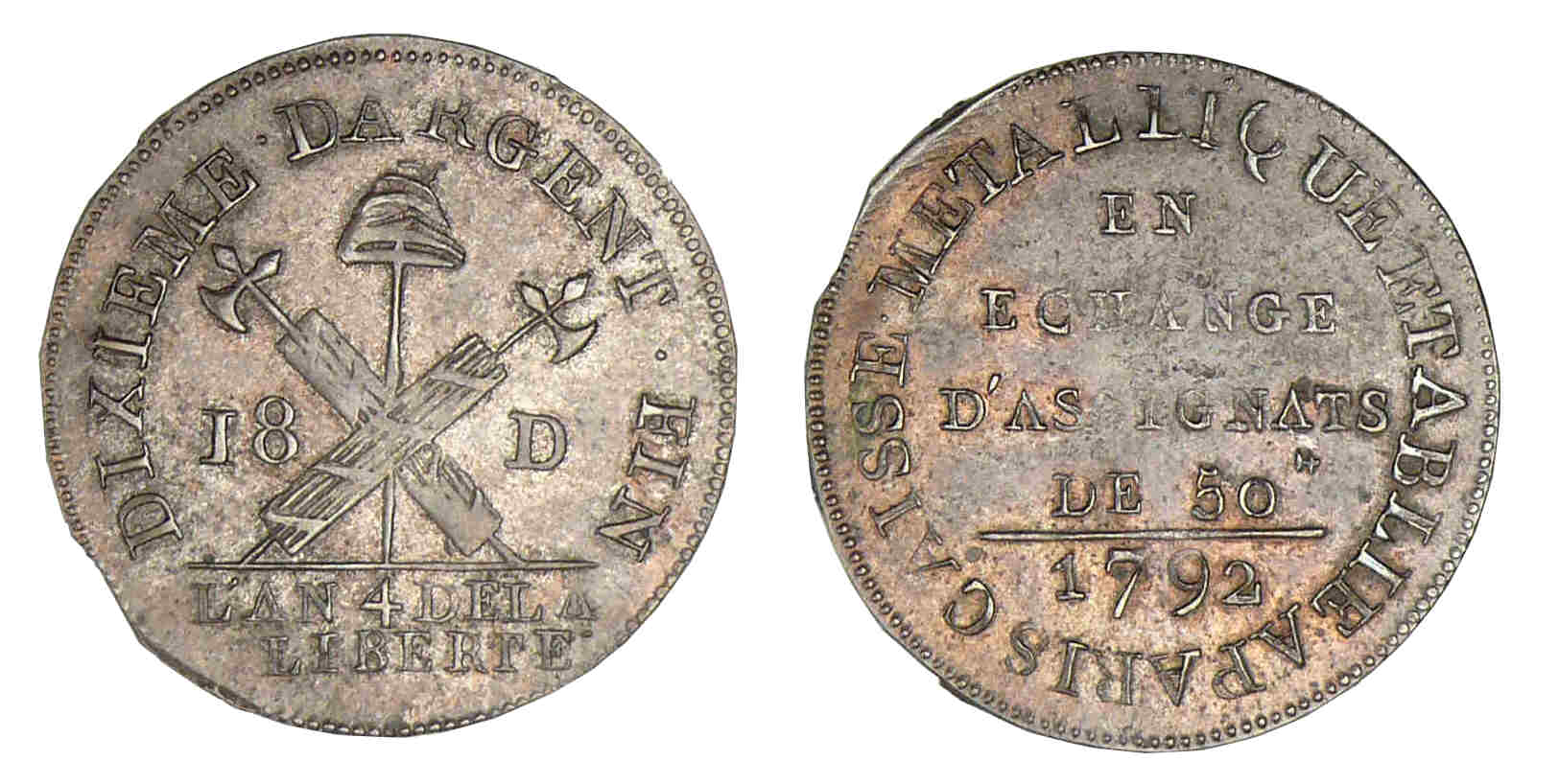 18 deniers de la Caisse Métallique 1792 / AN 4 18 deniers de la Caisse Métallique 1792 / AN 4