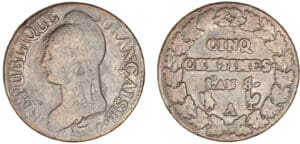 5 centimes Dupré grand module An 8/6 A (Paris) 5 centimes Dupré grand module An 8/6 A (Paris)