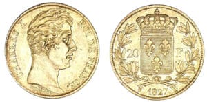20 francs Charles X 1827 W (Lille) 20 francs Charles X 1827 W (Lille)