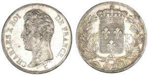 5 francs Charles X - 1er type 1826 BB (Strasbourg) 5 francs Charles X - 1er type 1826 BB (Strasbourg)