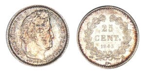 25 centimes Louis-Philippe Ier 1845 B (Rouen) 25 centimes Louis-Philippe Ier 1845 B (Rouen)