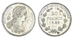 20 francs or concours de Montagny 1848 20 francs or concours de Montagny 1848