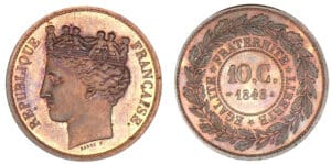 10 centimes concours de Barre 1848 10 centimes concours de Barre 1848