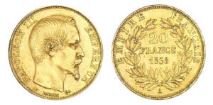 20 francs Napoléon III tête nue 1858 A (Paris) Faux d'époque