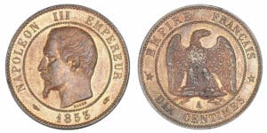 10 centimes Napoléon III tête nue 1853 A (Paris)