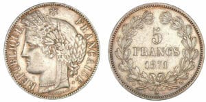 5 francs Cérès sans légende 1871 K (Bordeaux)