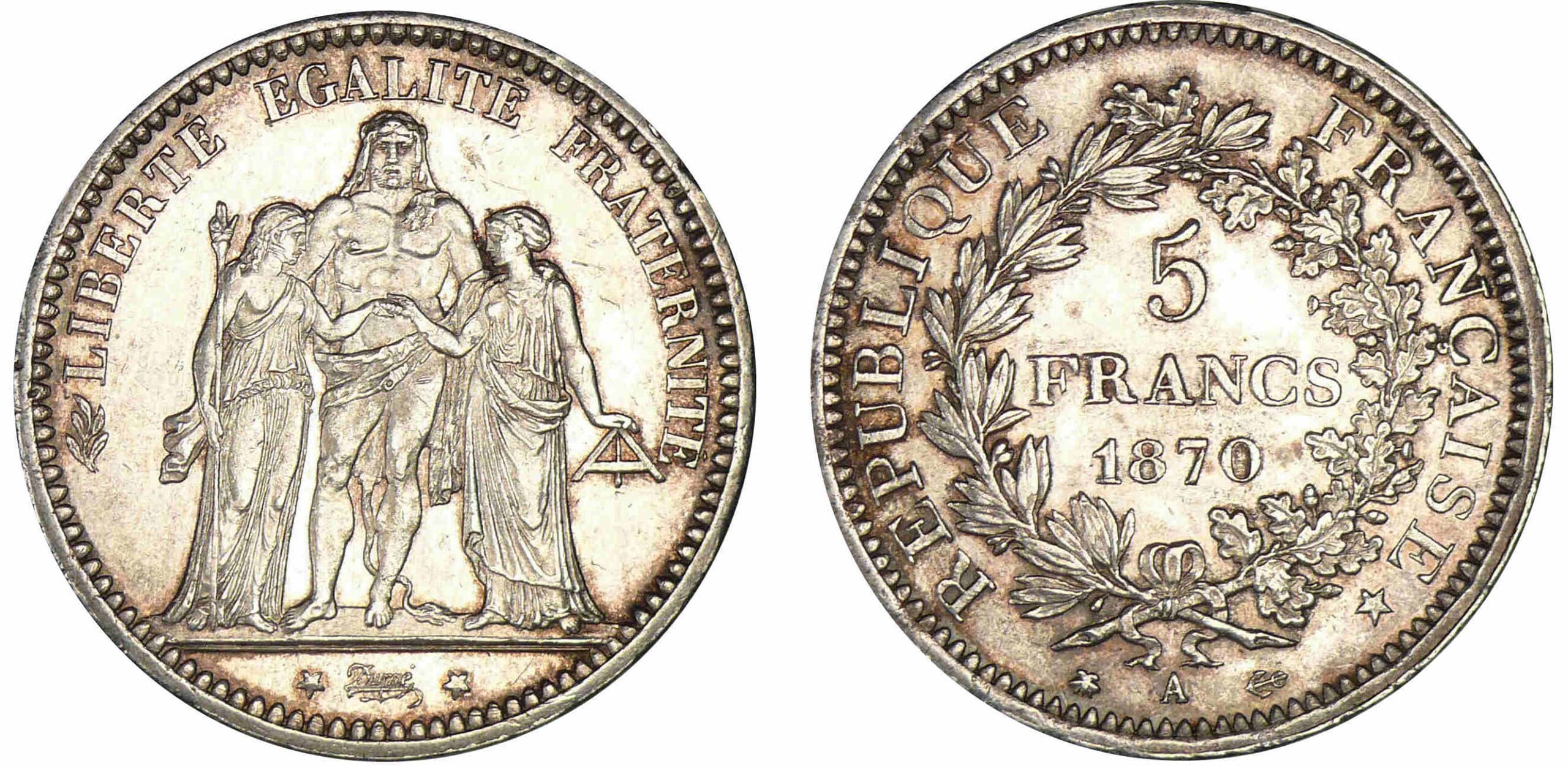 5 francs Hercule 1870 A (Paris) 5 francs Hercule 1870 A (Paris)