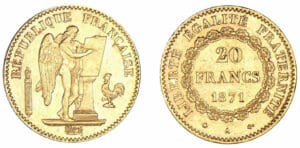 20 francs Génie 1871 A (Paris)