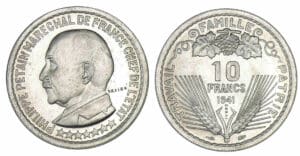 10 francs maréchal Pétain 1941 - Essai en aluminium