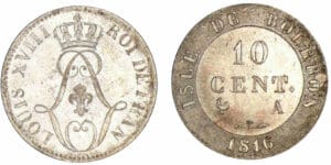 Ile de la Réunion - Louis XVIII - 10 centimes 1816 A (Paris)