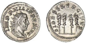 Philippe 1er - Antoninien (249, Rome) Enseignes. Philippe 1er - Antoninien (249, Rome) Enseignes.