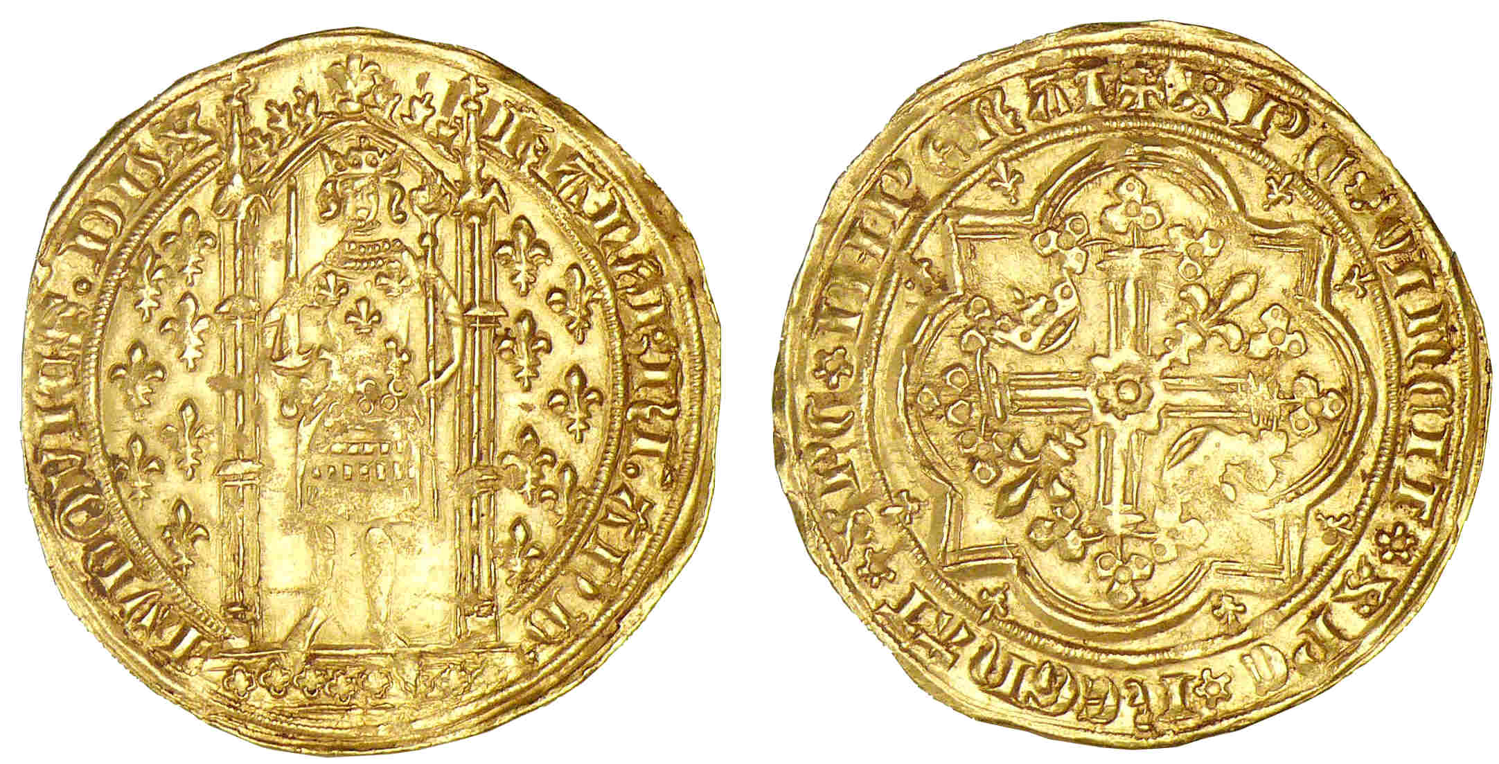 Provence - Louis Ier d'Anjou - Franc à pied d'or du 1er type (Avignon) Provence - Louis Ier d'Anjou - Franc à pied d'or du 1er type (Avignon)