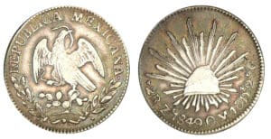 Mexique - 2 reales Zs OM 1849 Mexique - 2 reales Zs OM 1849