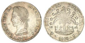 Bolivie - 8 soles 1860 FJ (Potosi)