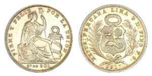 Pérou - 1/5 de sol 1917 (Lima) Pérou - 1/5 de sol 1917 (Lima)