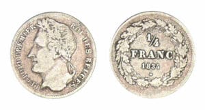 Belgique - Léopold 1er - 1/4 francs 1834 avec la signature