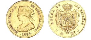 Espagne - Isabelle II - 4 escudos 1865 (Madrid)