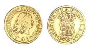 Espagne - Ferdinand VI - 1/2 escudo 1747 PJ (Séville)