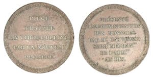 Consulat - Médaille d'essai de frappe avec virole 1799