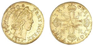 Louis XIV - Louis d'or à la mèche longue 1649 A (Paris)