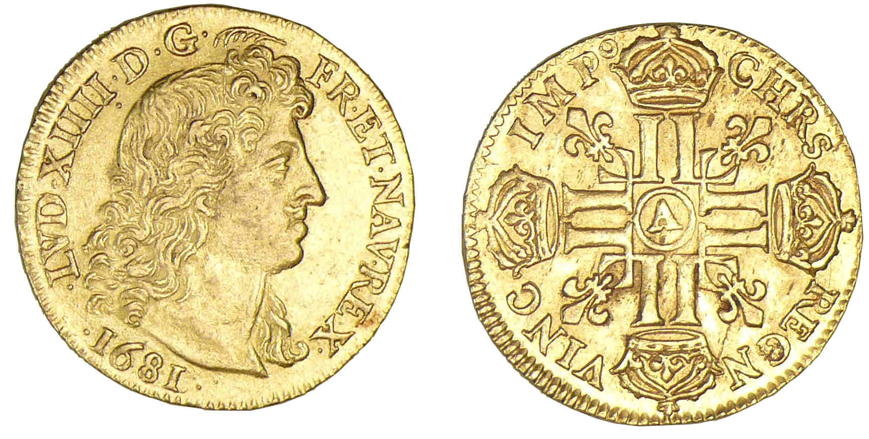 Louis XIV - Louis d'or à la tête virile 1681 A (Paris) Louis XIV - Louis d'or à la tête virile 1681 A (Paris)