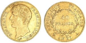 40 francs Bonaparte Premier Consul An XI A (Paris) 40 francs Bonaparte Premier Consul An XI A (Paris)