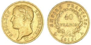 40 francs Napoléon revers Empire 1812 A (Paris) 40 francs Napoléon revers Empire 1812 A (Paris)