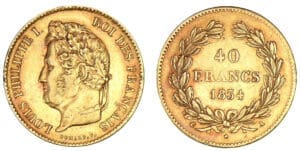 40 francs Louis-Philippe Ier 1834 A (Paris) 40 francs Louis-Philippe Ier 1834 A (Paris)