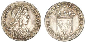 Louis XIV - Demi-écu à la mèche longue 1648 B (Rouen)