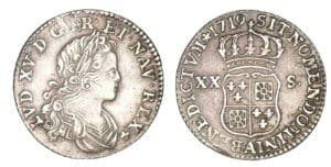 Louis XV - XX sols de France et de Navarre 1719 A (Paris) Louis XV - XX sols de France et de Navarre 1719 A (Paris)