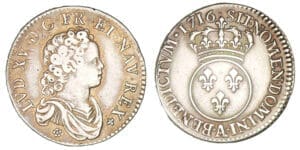 Louis XV - Demi-écu Vertugadin 1716 A (Paris) Louis XV - Demi-écu Vertugadin 1716 A (Paris)