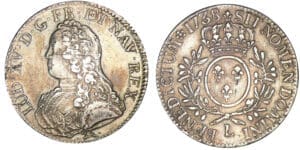 Louis XV - Ecu aux branches d'olivier 1738 L (Bayonne) Louis XV - Ecu aux branches d'olivier 1738 L (Bayonne)