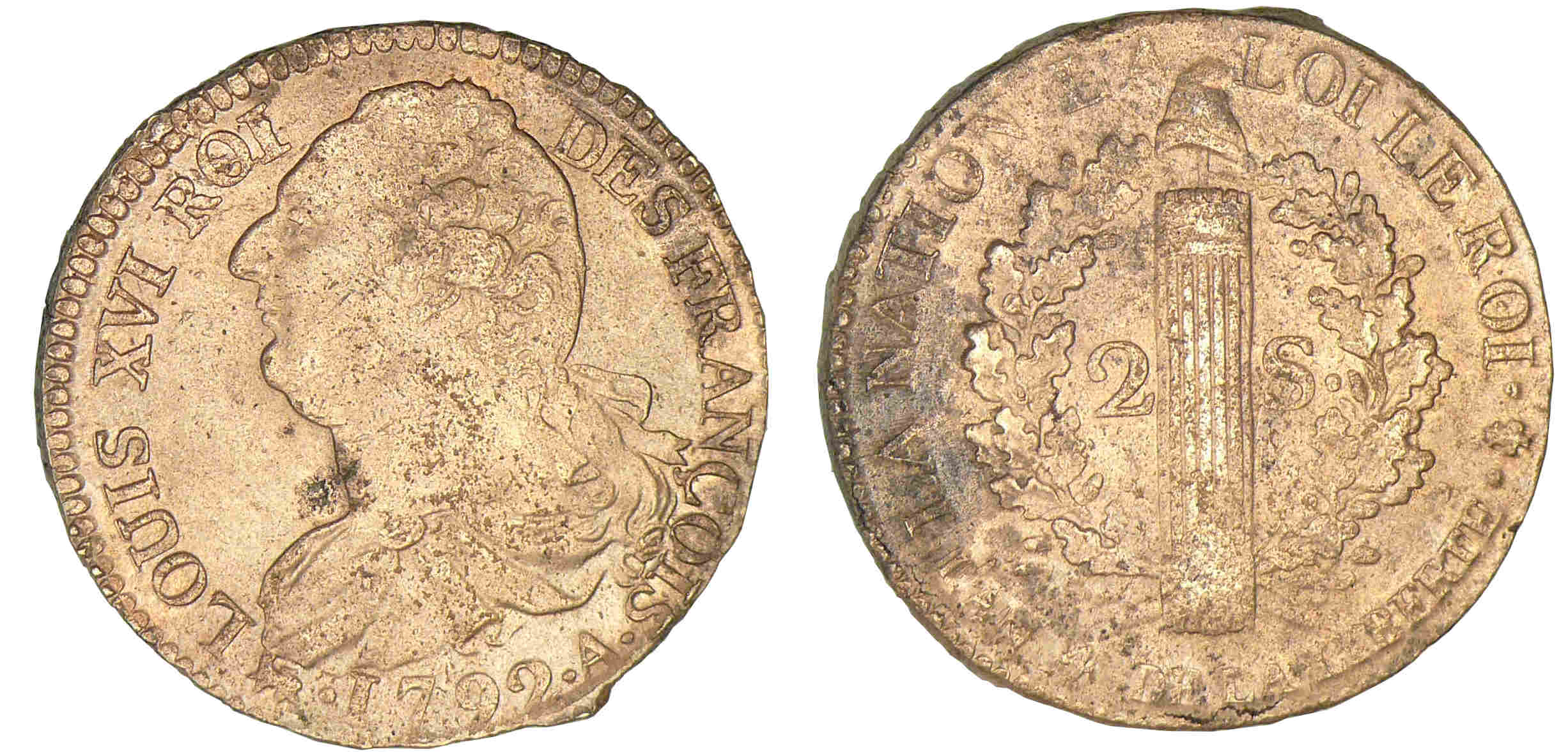 2 sols au faisceau de type FRANCOIS 1792 A (Paris) 2 sols au faisceau de type FRANCOIS 1792 A (Paris)