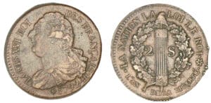2 sols au faisceau de type FRANCAIS 1792 BB (Strasbourg) 2 sols au faisceau de type FRANCAIS 1792 BB (Strasbourg)