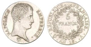 5 francs Napoléon Empereur An 13 A (Paris) 5 francs Napoléon Empereur An 13 A (Paris)