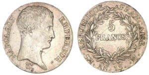 5 francs Napoléon Empereur An 13 M (Toulouse) 5 francs Napoléon Empereur An 13 M (Toulouse)