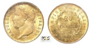 20 francs Napoléon revers Empire 1813 A (Paris) 20 francs Napoléon revers Empire 1813 A (Paris)