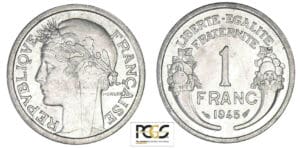1 franc Morlon aluminium 1945
